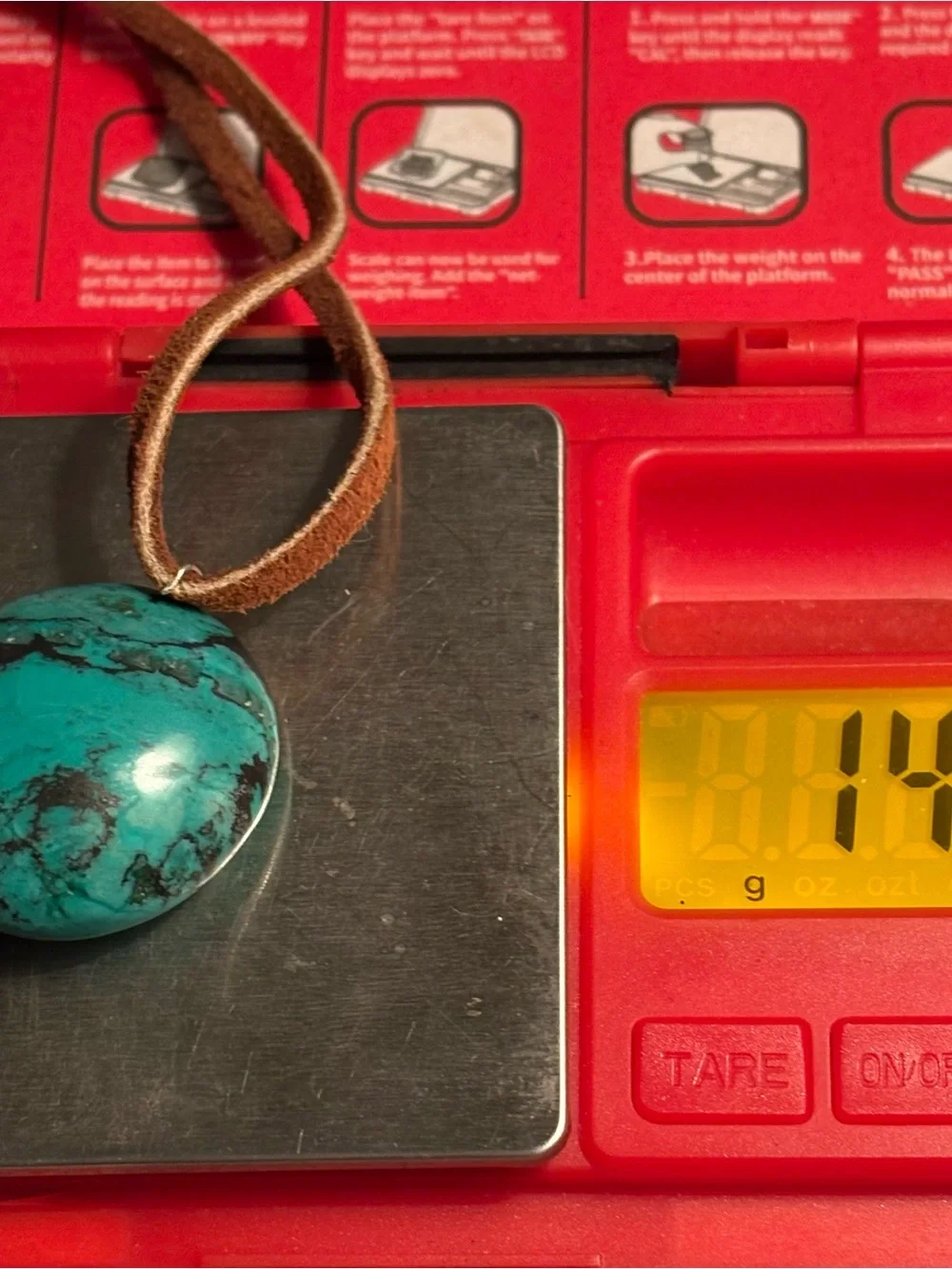 vintage brown leather corded tibetan chunky turquoise nugget pendant
